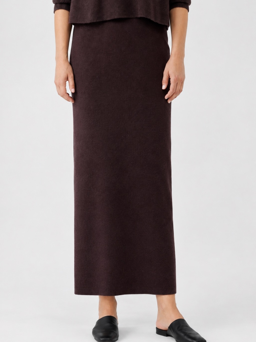 Eileen Fisher Italian Wool Brown Maxi Skirt 37” length size medium